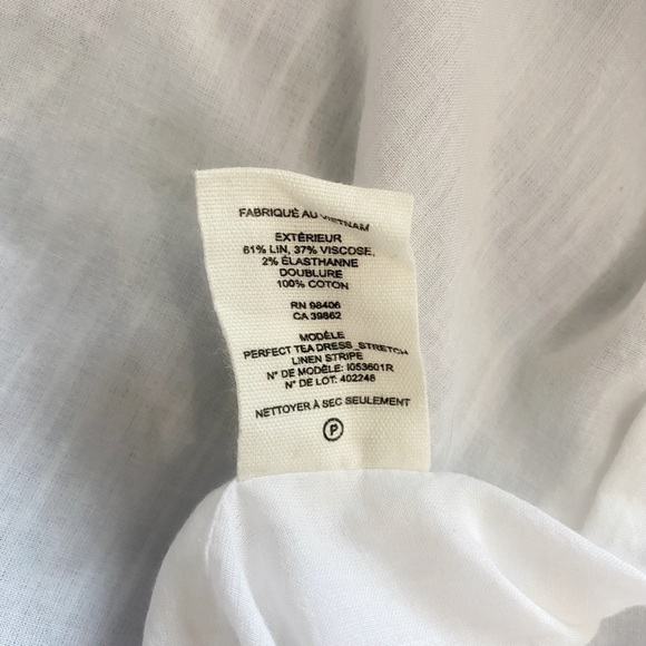 THEORY BLUE WHITE STRETCH LINEN BLEND PERFECT TEA DRESS - 2 - Picture 10 of 10